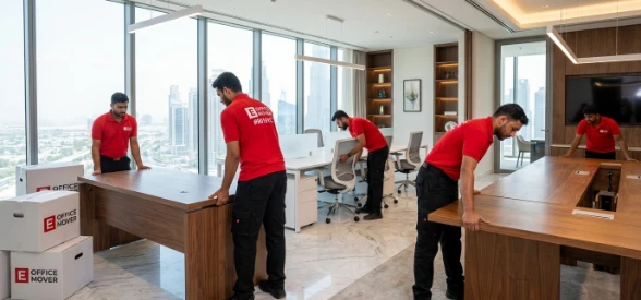 Office furniture reconfiguration same premises new layout Dubai