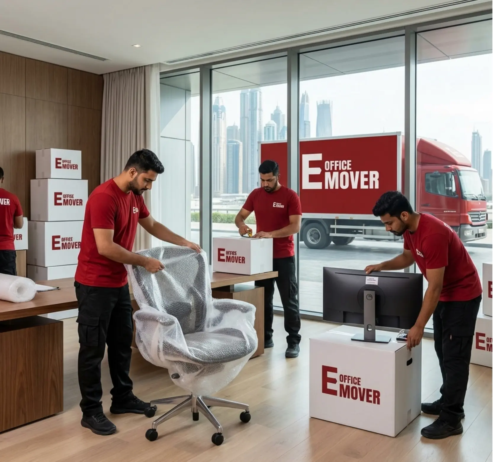 Office packing and labeling in Dubai - commercial relocation packing